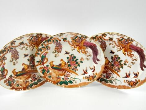 Three oval Royal Crown Derby porcelain meat platters