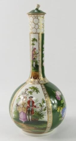 A Helena Wolfson Dresden porcelain bottle vase and cover