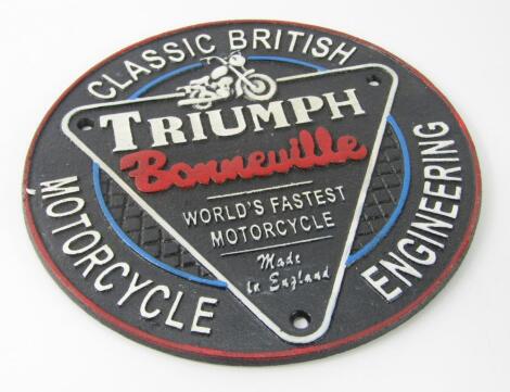 *A Triumph motorcycle sign.