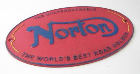 *A Norton motorcycle sign.