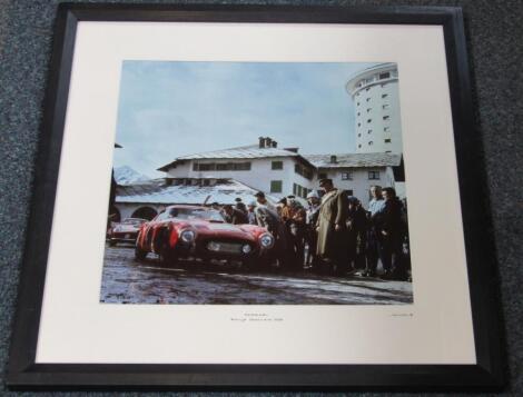 A Jarrotts motoring print of Ferrari Rallye Sostriere 1958