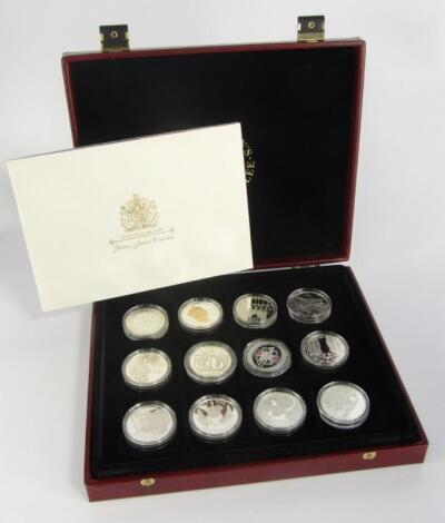 A Royal Mint collection of twenty four silver proof coins from twelve Commonwealth countries