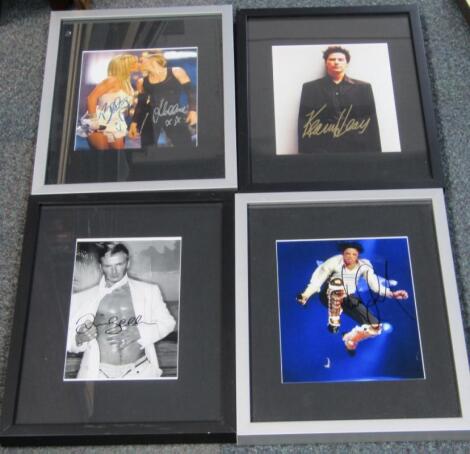 Four framed autographed photographs of David Beckham