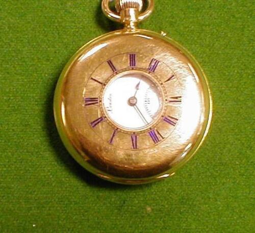 An 18ct gold half hunter pocket watch