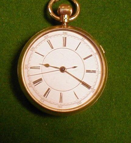 An 18ct gold open face pocket watch