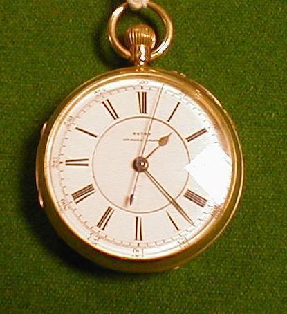 An 18ct gold open faced pocket watch