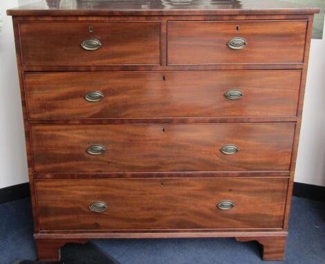 A George III mahogany straight fronted chest of drawers