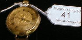 A ladies 15ct gold fob watch