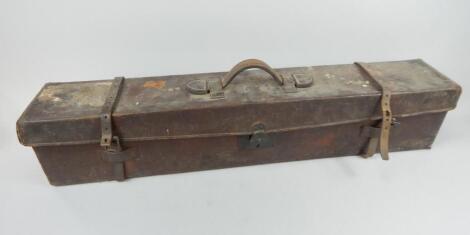 A late 19th-early 20thC rectangular leather gun case