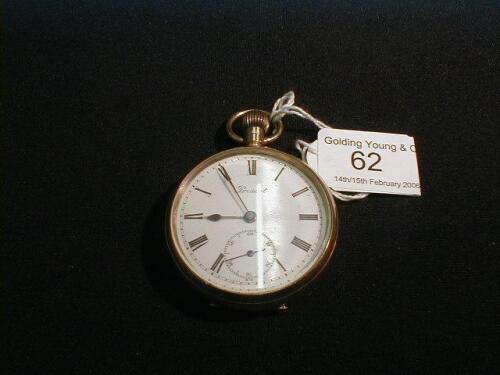 An Edwardian 9ct gold cased open face presentation pocket watch