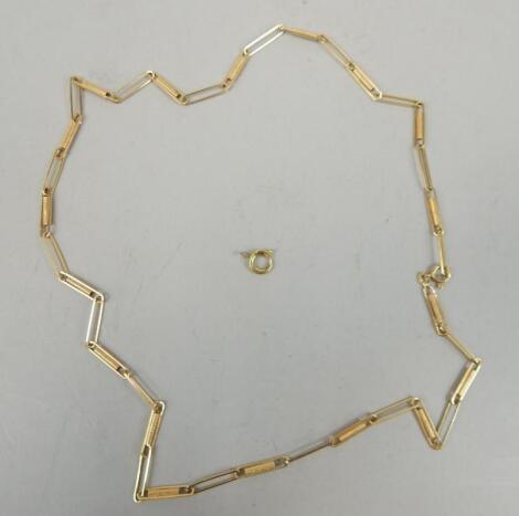 A 9ct gold (import) bar link neck chain