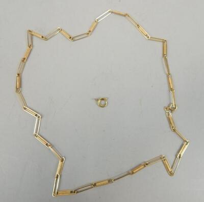 A 9ct gold (import) bar link neck chain