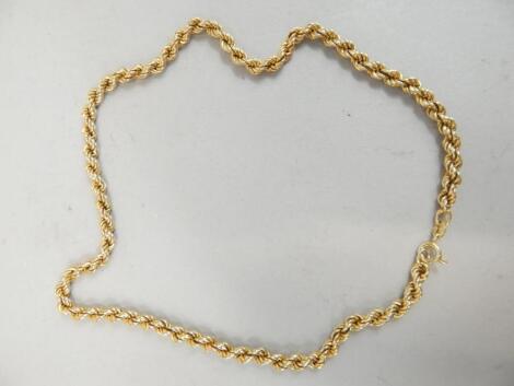 A 9ct gold rope twist necklace