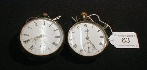 A silver Waltham open face pocket watch