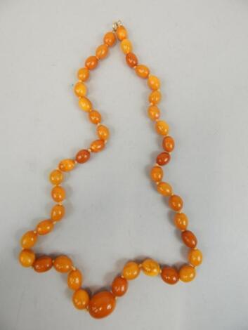 A string of butterscotch amber beads