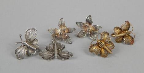 Three pairs of filigree earrings