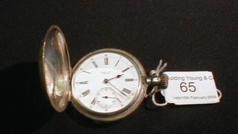 A small size silver hunter pocket watch