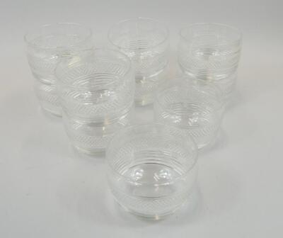 A set of ten cut glass finger bowls