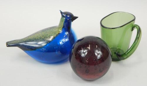 Three items of Art Glass