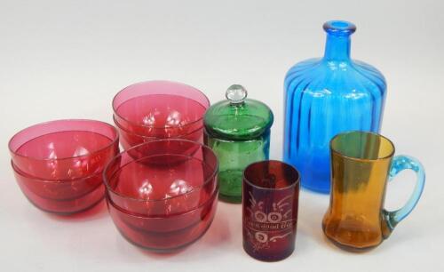 A collection of coloured glass