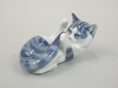 A Royal Copenhagen figure of a cat