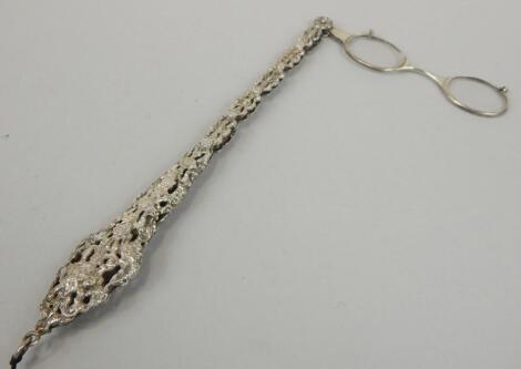 A Continental white metal lorgnette