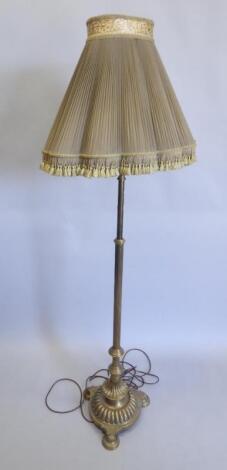 An early 20thC brass standard lamp