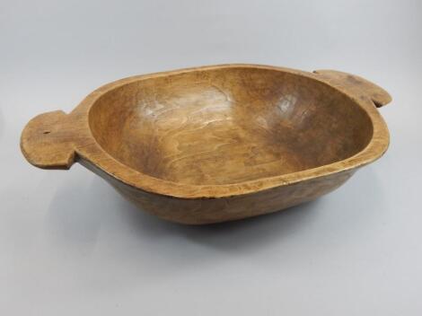 A large French sycamore two handled bowl