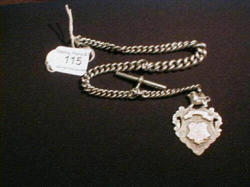 A Victorian silver heavy graduated curb link watch chain