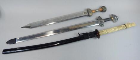 Two replica Roman Empire Gladius swords