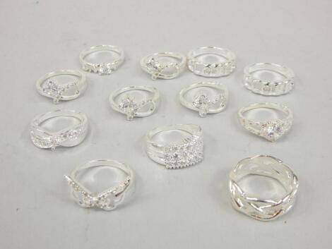 Twelve various dress rings of varying designs