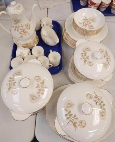 A Royal Doulton Yorkshire Rose pattern part dinner and coffee service.