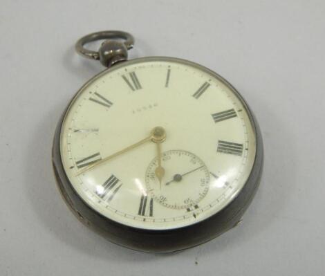 An Edwardian gentleman's silver open faced pocket watch