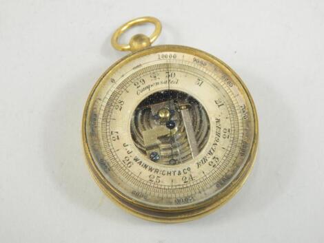 An early 20thC pocket barometer by J J Wainwright & Co