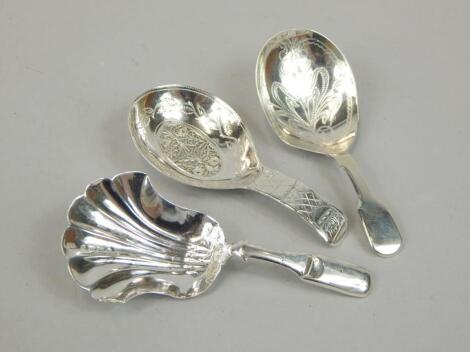 A William IV silver caddy spoon