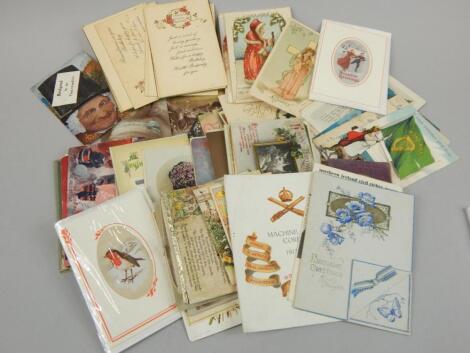 Various early 20thC and later postcards and other later ephemera