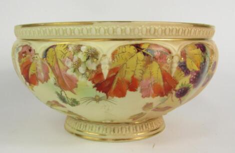 A Royal Worcester blush porcelain fruit bowl