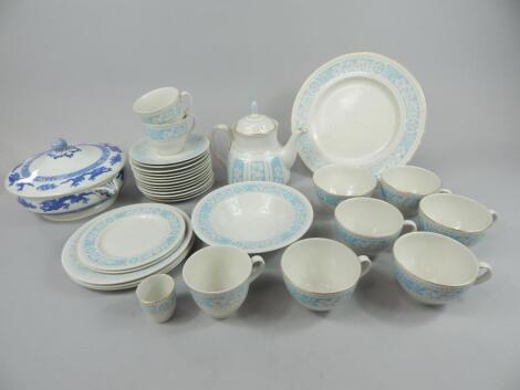 A Royal Doulton Hampton Court pattern part tea service