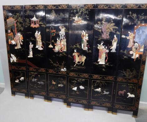 A modern Chinese style six fold screen