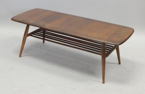 An Ercol mid coloured elm rectangular coffee table