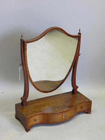 A mahogany dressing table mirror