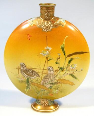 A Japanese Meiji period satsuma moon flask