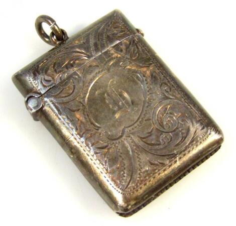 An Edwardian silver vesta case