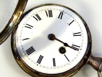 A 19thC silver cased gentleman's open face pocket watch - 2