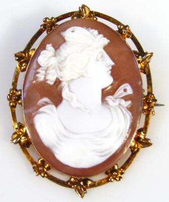 An early 20thC Italian shell cameo brooch