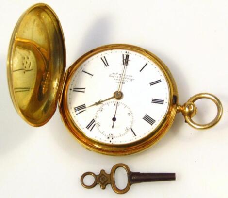 An 18ct gold Hunter pocket watch