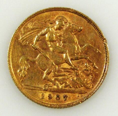 An Edward VII gold half sovereign