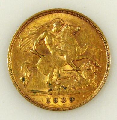 An Edward VII gold half sovereign