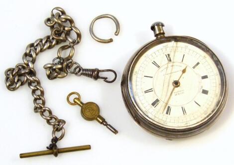 A Victorian silver cased pocket chronograph