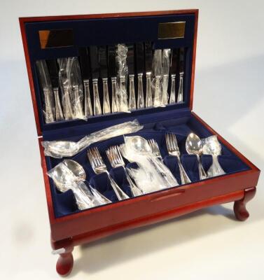 A Viner's gilt silver collection cased canteen of cutlery